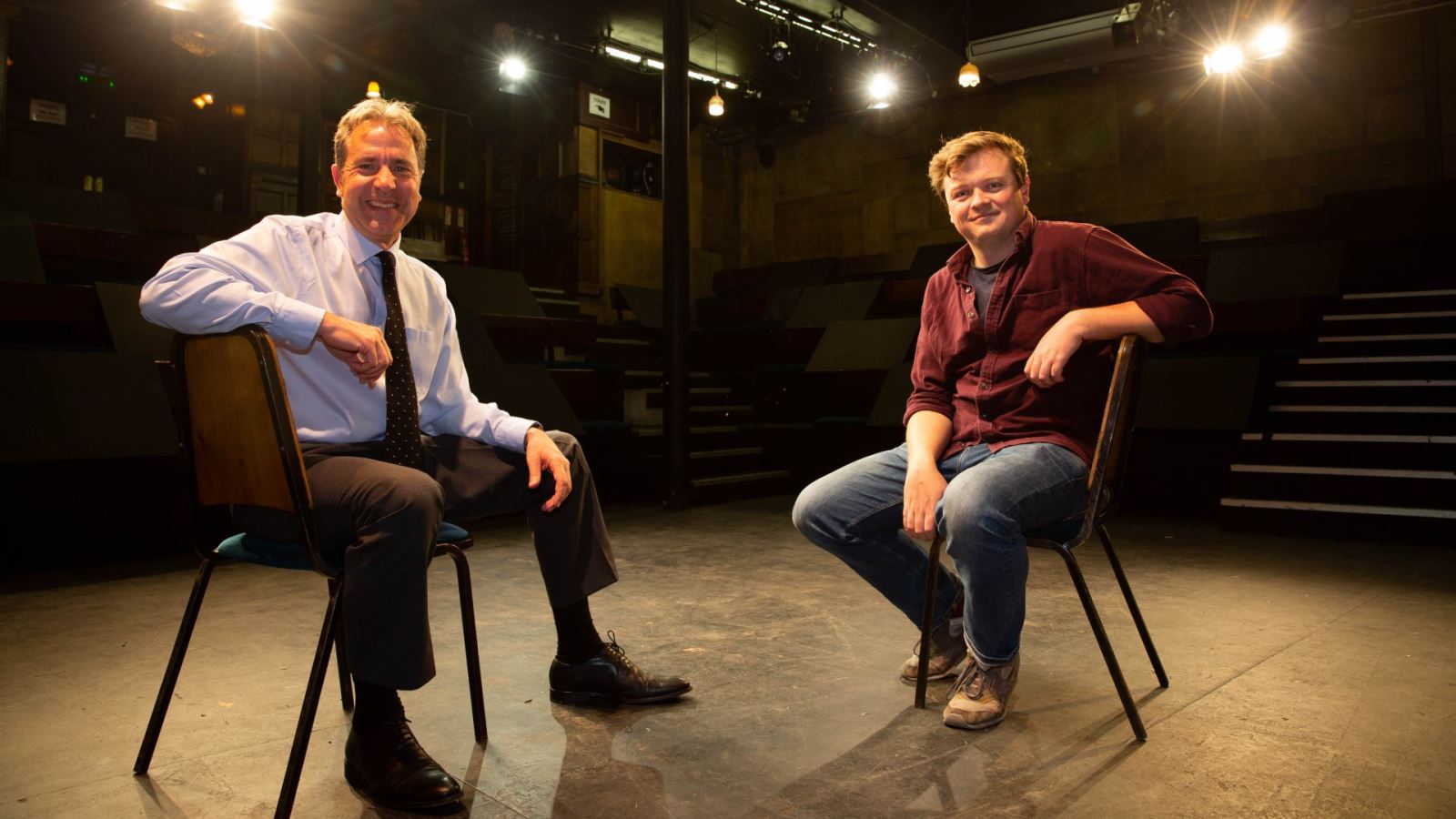 Metro Mayor Dan Norris with Matthew Whittle, Artistic Director at The Wardrobe Theatre